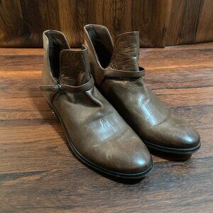 Sam Edelman Womens Ankle Boots Brown Leather 8 M Cowgirl Classic Boho Leather